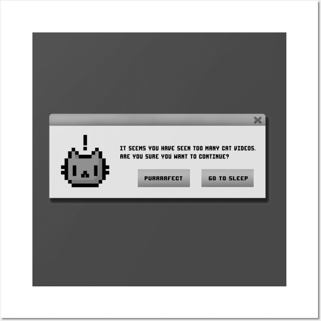 Cat Alert Message -Procrastination Kitty - Funny Geeky Computer Wall Art by BlancaVidal